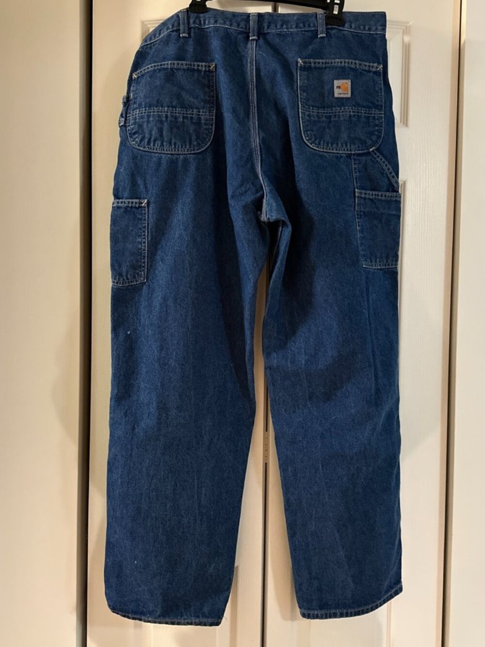 Carhartt FR Loose Fit Jeans Mens 40x34 Blue Medium Wash Utility Denim BD0013-FRM - Picture 3 of 10